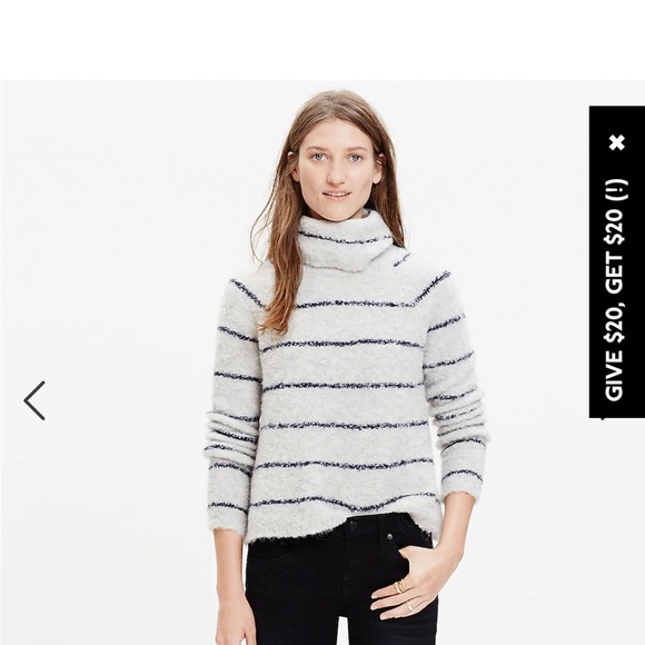 EUC Madewell roundtrip turtleneck sweater in stripe - Picture 3 of 3